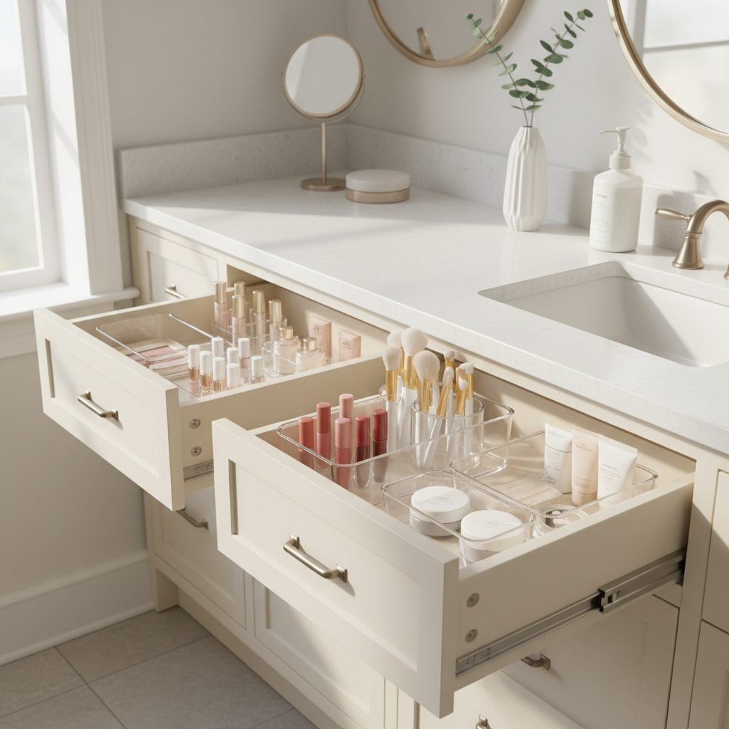 Stackable Drawer Organizer Bins for Vanity: Built for Makeup Counters, Marketed to Every Messy Drawer Owner