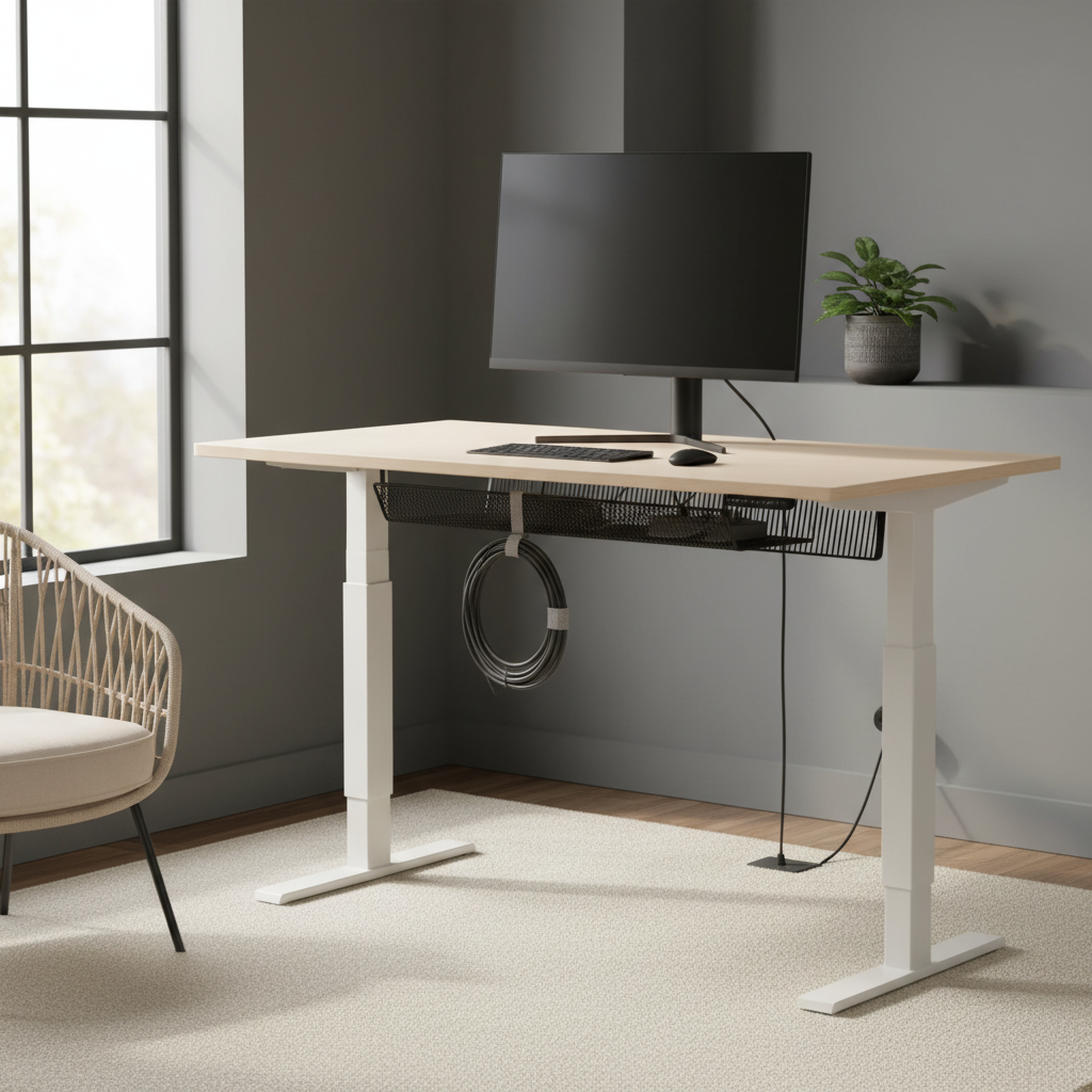Tethered to the Floor or Free to Rise: Choosing an Under Desk Cable Tray That Works With a Standing Desk