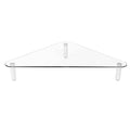Glass Corner Monitor Riser, 19.7" x 11" x 3.25", Clear, Supports 40 lbs