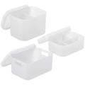 3pcs Makeup Storage Box with Lid, Compartmentalized Cosmetic Organizer