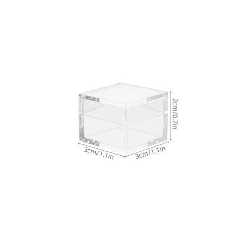 20pcs Mini Acrylic Jewelry Box Storage Container with Lid, Cube - view 2