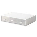 Desk Organizer-Stackable Storage Drawers, Plastic Compact Desk Storage Box Perfect for Collection Small Item/Cosmetic Office Organizer - 3 drawers (White)