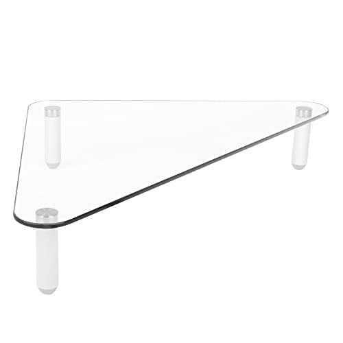 Glass Corner Monitor Riser, 19.7" x 11" x 3.25", Clear, Supports 40 lbs - view 5
