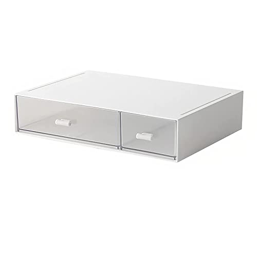 Desk Organizer-Stackable Storage Drawers, Desk Drawer Organizer Perfect For Collection Small Item/Cosmetic Office Supplies - 2 drawers (White)