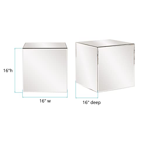 Collection Mirrored Finish Silver Cube Table Centerpiece, Showpeice Coffee Table, Home Decor Accessories Furniture for Bedroom, Livingroom, 16 x 16 x 16 Inch - view 3