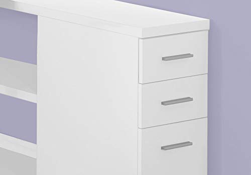 Computer L-Shaped-Left or Right Set Up-Contemporary Style Corner Desk with Open Shelves and Drawers, 48" L, White - view 4