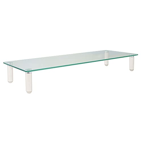 Glass Monitor Riser, 22 Inch Wide, 40 Lb Capacity