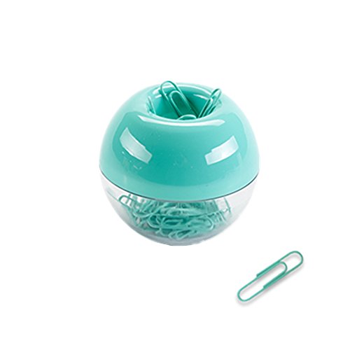 100pcs 28mm Mint Green Paper Clips Medium in Mint Paper Clips Dispensers Holder Paperclips Storage Case for Desk Organizer Accessories (Mint Green)