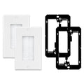 2-Pack Brush Wall Plate with Low Voltage Mounting Bracket, White