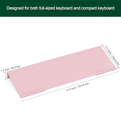 Computer Keyboard Stand Holder - Ergonomic Acrylic Keyboard Stand for Desktop Comfortable Keyboard Tray Riser with Silicone Anti-Slip Strip for Home School Office Desk Accessory, Lightpink - view 2