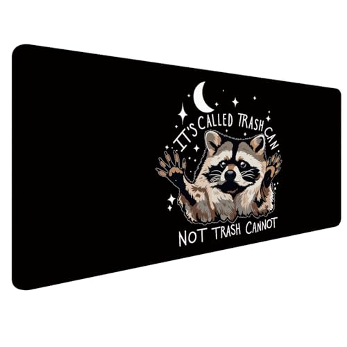 Funny Raccoon Large Mouse Pad 31.5x15.7inch, It's Called Trash Can Not Trash Cannot Funny Raccoon Purple Mouse Pad Large Mousepad for Work Gaming Computers Laptop Desk Accessories