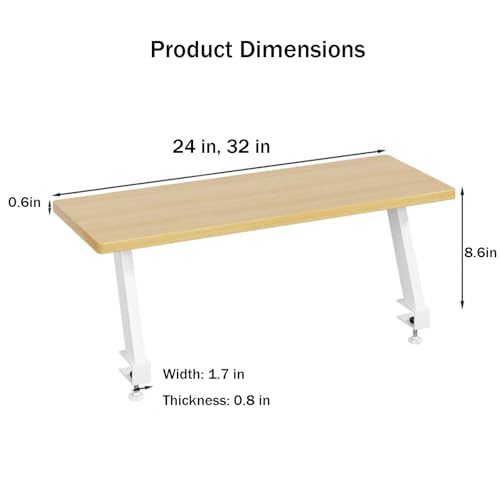 Desktop Clip-On Shelving Unit, 32in Single-Tier Overhead - view 3
