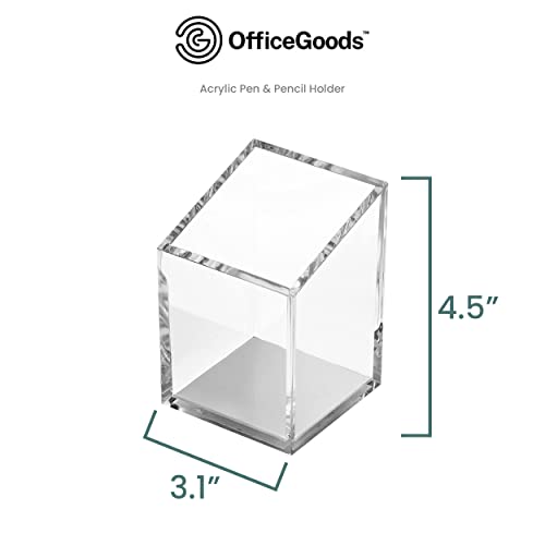 Acrylic Pen and Pencil Holder, Silver - view 2