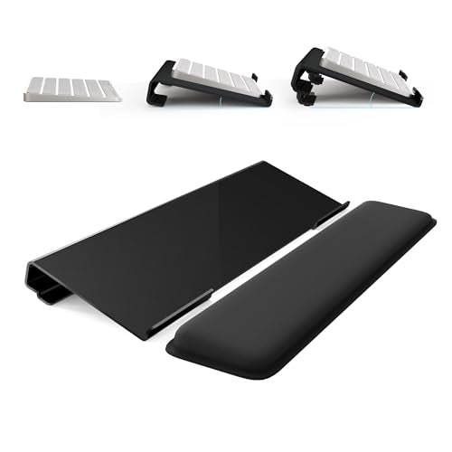 Adjustable Computer Keyboard Stand for Desktop, Keyboard Wrist Rest(Black)