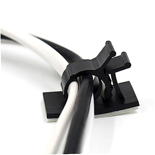 100Pcs Black Adhesive Cable Clips, Adjustable Wire Holders for Desk - view 4