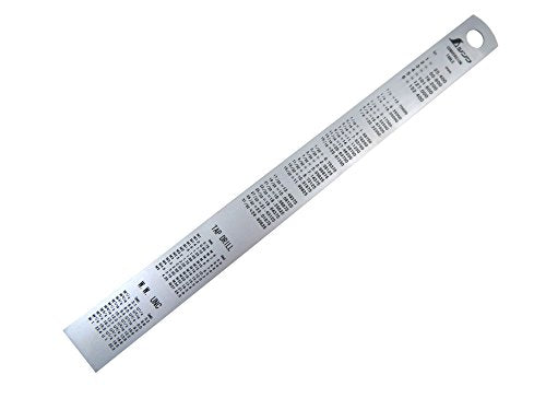 150 mm Rigid (15 mm x 0.5 mm) Zero Glare Satin Chrome Stainless Steel Machinist Engineer Ruler/Rule with Graduations in mm and .5mm Model 13005 - view 3