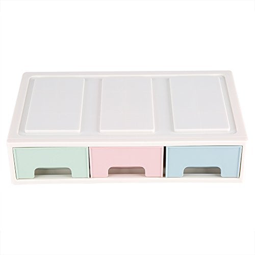 Desktop Drawer Organizer Desktop Office Storage Box Container with Craft Office Items Cosmetic(Single Layer Three Drawers)