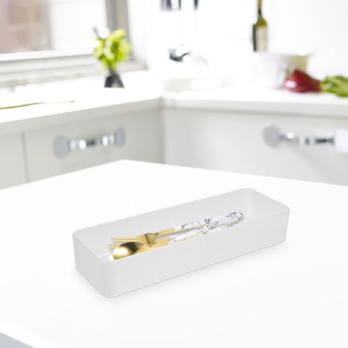2pcs White PP Drawer Organizer Divided Cutlery Container - view 4