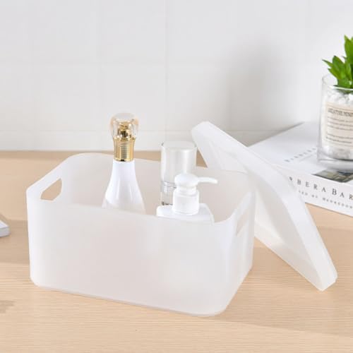 3pcs Makeup Storage Box with Lid, Compartmentalized Cosmetic Organizer - view 6