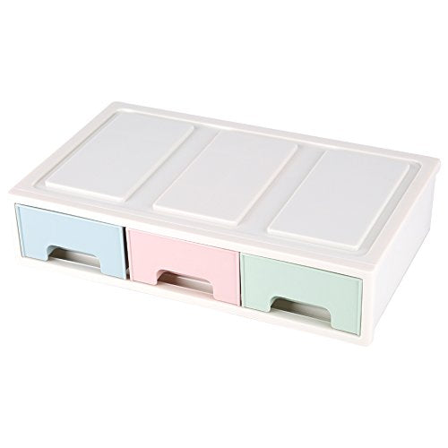 Desktop Drawer Organizer Desktop Office Storage Box Container with Craft Office Items Cosmetic(Single Layer Three Drawers) - view 7
