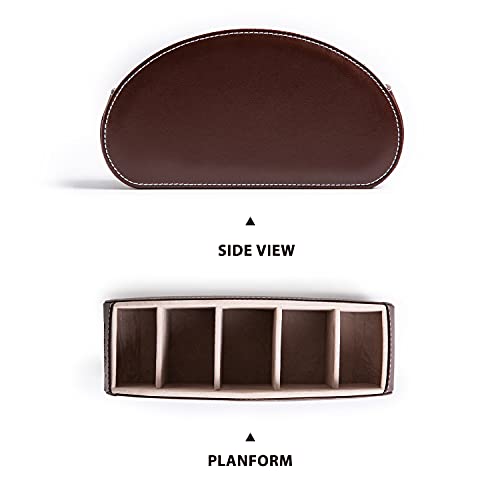 Remote Control Holders Organizer Box with 5 Compartment PU Leather Caddy - view 6