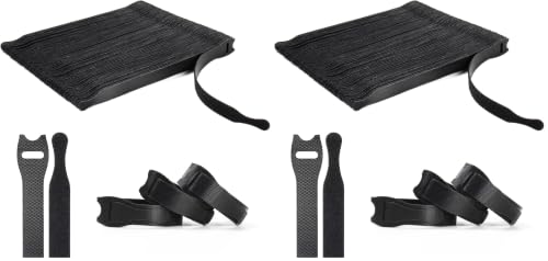 110PCS Reusable Cable Ties, Adjustable 8-inch Cord Organizer Ties, Multi-purpose Hook Loop Cable Management Wire Ties for Organizing Home, Office, Data Centers, Black (Pack of 2)