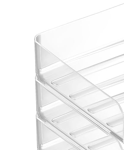 Side-Load Stackable Plastic Letter Tray, Clear, 6-Pack - view 5