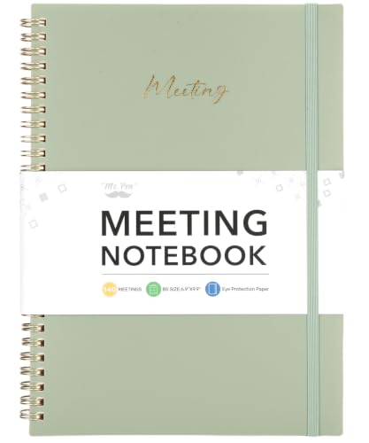 Meeting Notebook for Work, 140 Pages, Green