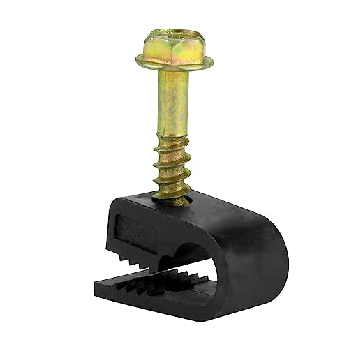 Flexible Single Cable Screw Clips (Pack of 100 / Black) - view 4