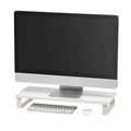 1-Tier Monitor Stand with Metal Legs Desktop Organizer, White