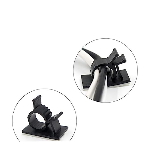 100Pcs Black Adhesive Cable Clips, Adjustable Wire Holders for Desk - view 3
