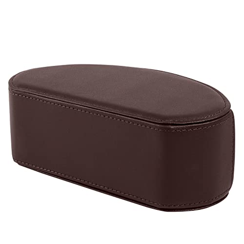 Tv Remote Holder Tray with 5 Compartment,PU Leather Remote Control Holder/Caddy,Placed Media Remote Storage Box/Glasses/Makeup Brush/Office Products/Desktop Organizers Nightstand Decoration (Brown) - view 6