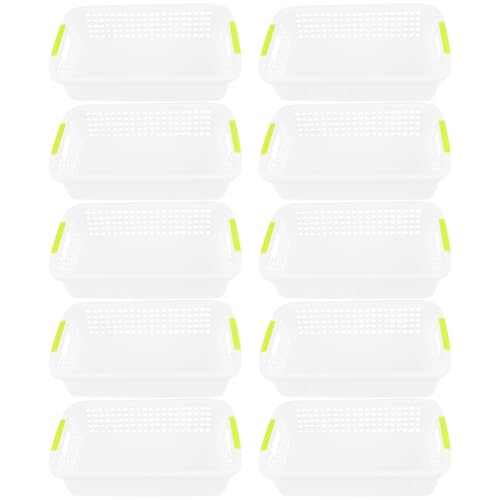 10 Pcs Storage Basket Open Design Handle Hole Desktop Organizer