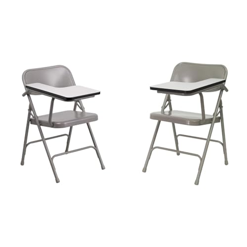 Ralph Premium Steel Folding Chair Bundle with Right & Left Handed Tablet Arms, 500lb Capacity