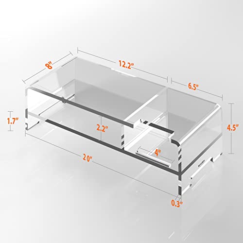 Acrylic Monitor Stand for Full Keyboard, 20" Wide 2-Tier - view 2