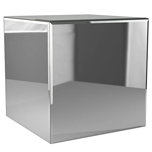 Collection Mirrored Finish Silver Cube Table Centerpiece, Showpeice Coffee Table, Home Decor Accessories Furniture for Bedroom, Livingroom, 16 x 16 x 16 Inch - view 6