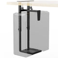 Adjustable Under Desk PC Mount, Clamp-On CPU Holder, Black
