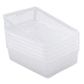 6-Pack Clear Plastic Paper Storage Baskets, File Storage Tray