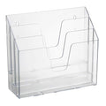 Horizontal Triple File Folder Organizer Sorter, Letter Size, Clear