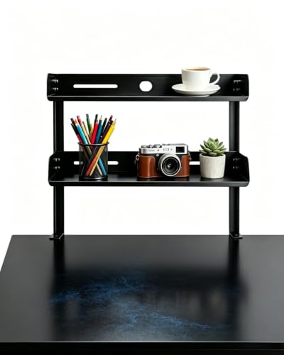 Clamp on Desk Shelf 2‑Tier, Black, Small