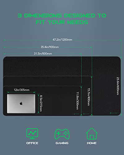 Gaming Mouse Pad Desk Mat 47.2” x 23.6”, Oversized Large Mouse Pad, Non-Slip Mousepad, Super-Thick with Special-Textured Surface, Anti-Fray Stitched Edges, Desk Pad Manta P4 - view 3