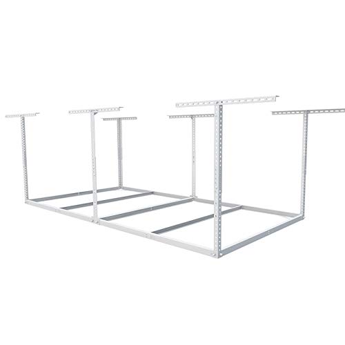 4x8 Overhead Garage Storage Rack, Without Decking, White