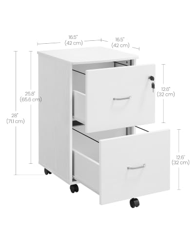 2-Drawer File Cabinet, Small Rolling, Locking, Printer Stand - view 3