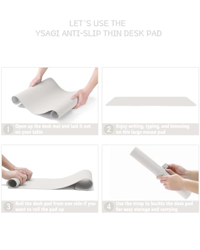 Non-Slip Leather Desk Pad, Waterproof Laptop Computer Desk Keyboard Mat, Table Protector Blotter Mat, Large Mouse Pad for Office/Work/Home/Decor(Apricot Gray, 31.5" x 15.7") - view 6