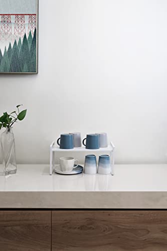 Stackable Cabinet Shelf Organizer 2 Pack, Standard White - view 6