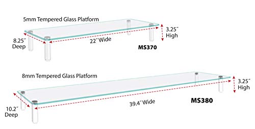 Glass Monitor Riser, 22 Inch Wide, 40 Lb Capacity - view 2