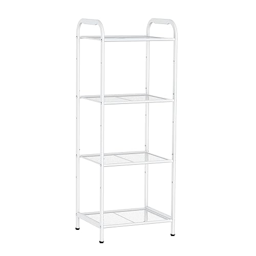 4 Tier Standing Shelf Units for Kitchen Storage Rack, White