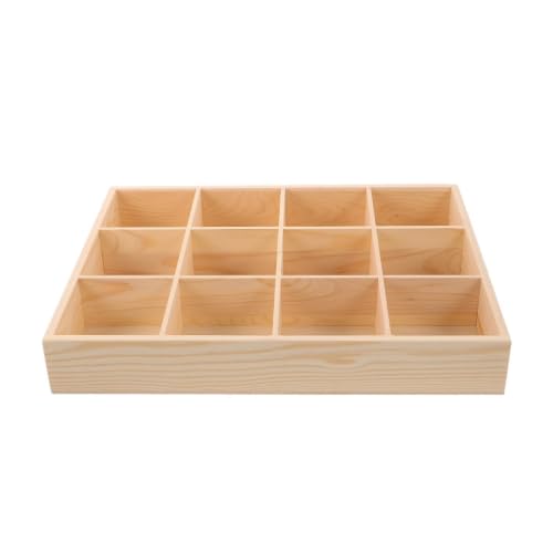 Wood 12 Compartment Drawer Organizer for Socks and Underwear