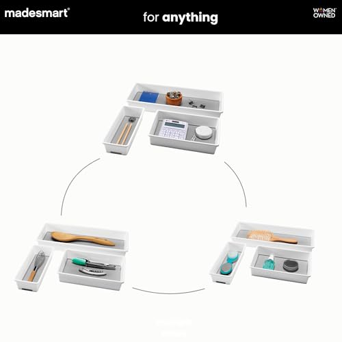 Classic 3 Bin Drawer Organizer Set, White - view 5