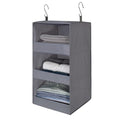 3-Shelf Hanging Closet Organizer, Foldable Storage, Gray